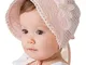 HBF Cappellino Neonata Elegante Accessori per Bambina Berretto Cotone Rosa cappello Bambin...