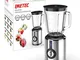 Imetec BL4 700 Frullatore con 4 Lame Tritaghiaccio Acciaio Inox, Bicchiere in Vetro Alto S...