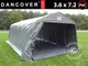 Tenda Garage PRO 3,6x7,2x2,68m PVC con Copertura del Terreno, Grigio