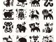 AirSmall 16 PCS Kid Drawing Stencil, Pittura Stencil Animale Plastica Riutilizzabile Artig...