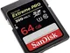 SanDisk Extreme PRO UHS-II 64 GB, Scheda di Memoria SDXC Classe 10, U3, velocità di lettur...