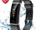 CHEREEKI Fitness Tracker, IP68 Impermeabile Orologio Smartwatch con Cardiofrequenzimetro d...