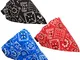 LIUJZZJ 3 Pezzi Collare a Bandana per Cani con Bretelle Regolabili Bandana con Bretelle Re...