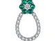 JewelryPalace Fiore 1.04ct Nano Russo Artificiale Verde Smeraldo Collana con Pendente 925...