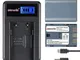 Andoer-V 1200mAh 2-Batteria ricaricabile agli ioni di litio con caricatore USB, Kit LCD pe...