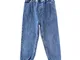 nobrand Jeans per Ragazze Piedini Larghi per Bambini Jeans per Bambina Vita Elastica Jeans...