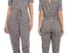 eyes Donne all in One Jumpsuit Play Suit Caviglia Grazer a Maniche Corte Grigio Taglia 8 1...