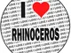 I Love Rhinoceros – Decorazione rotonda da 20 cm per glassa