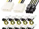 Xiatiaosann Confezione da 10 8 pin PCIe a Molex, cavo di alimentazione Dual x 4 pin Molex...