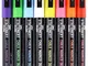 Stationery Island Pennarelli a Gesso Liquido D60 Set Di 8 Neon Colori – 6mm Punta Scalpell...