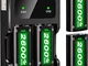 Batteria per Controller Xbox One/Xbox Series X/S, 2 Batterie NiMh Ricaricabili da 2600 mAh...