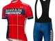 AKAPF Abbigliamento Ciclismo Uomo Salopette Pantaloncini Camicia da Ciclismo Maniche Corte...