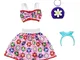 Barbie Fashion Pack HJT21 - Vestito per bambola, top e gonna con fiori, borsa e bandana