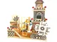 Puzzle tridimensionale 3D, mulino a vento rotante, carillon in legno, carillon a orologeri...