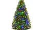 COSTWAY Albero di Natale 120/150/180/210 cm, Albero di Natale con Luci Incorporate 11 Moda...