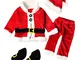 Mbby Natale Costume Set Bambino Neonato Ragazza Ragazzo Babbo Top + Pantaloni + Cappello +...