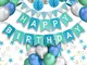 Pushingbest Decorazione di Compleanno, striscioni Happy Birthday Bunting con 6 PON PON di...