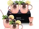 SIKITUT Bicchieri Rame Moscow Mule Set di 4, 100% Tazze Rame Lavorate a Mano, set da 550ml...