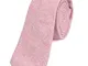 DonDon cravatta stretta da uomo 6 cm cotone - rosa pastello