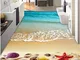Newberli Personalizzato 3D Floor Mural Wallpaper Camera Da Letto Beach Shells Starfish Liv...