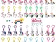 Yunfan 40 Pezzi Portachiavi Unicorn in plastica Design Keychain，Portachiavi Simpatici Kit...