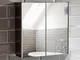 Bath Vida - Armadietto da bagno a 2 ante in acciaio inossidabile, con chiusura magnetica