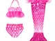 Yimidear Coda da Sirena Bambina Costumi Bambina Costume Bagno Sirena 3Pcs Set di Bikini Me...