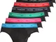 Calvin Klein Hip Brief 7pk Slip, Nero (Black BAK), Medium Uomo