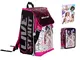 ZAINO SCUOLA Miracle tunes estensibile con paillettes + astuccio 3 piani completo + diario...