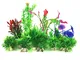 Piante Artificiali Acquario Ornamenti kit, PietyPet Piccolo Pianta Artificiale Accessori p...