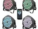 4PC Faro LED PAR per illuminazione palco, per Party Discoteca DJ 36LEDs 36W 3 in 1 [Classe...