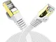 Veetop Cavo Ethernet 10m LAN di Rete Cat 7 Cavi Internet RJ45 Piatto, Velocità 10 Gigabits...