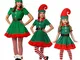 JOMA E-Shop Donne Girls Christmas Fancy Dress – Costume da Elfo, Cappello, Calzini e Cingh...