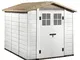 Casetta PVC beige pavimento box porta attrezzi giardino esterno TUSCANY EVO-240