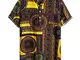 Xmiral Camicia Hawaiana da Uomo in Cotone Etnico Casual a Maniche Corte in Camicetta (3XL,...