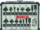 Bosch Professional Set Frese da 15 pz. Miste, per Legno, Accessorio Fresatrici Verticali c...