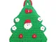 Presina verde a forma di alberello con Babbo Natale all'uncinetto - Dimensioni: 12.5 cm x...