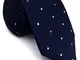 Shlax&Wing Puntini Blu Navy Cravatta da uomo Attività commerciale Seta Puntini 147cm