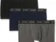 Hom - Uomo - Boxer Briefs 3-Pack 'Boxerlines' - Slip Intimo Mutande - Black/Navy/Grey Mel...