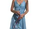 Taigood Vestito Donna Estate V Senza Mini Vestito Stampa Beach Dress Elegante Casual T-Shi...