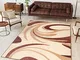 TAPISO Dream Tappeto Salotto Moderno Soggiorno Beige Crema Astratto Onde A Pelo Corto 140...