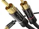 KabelDirekt 2m - Cavo adattatore da 3.5 mm a 2 RCA maschio 2 prese RCA/phono, cavo splitte...