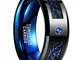 NUNCAD Anello in carburo di tungsteno Unisex, Anello con Drago Celtico Nero/Blu Uomo/Donna...