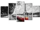 ganjue Quadri su Tela Wall Art 5 Pezzi Torre Eiffel Red Cruise Seascape Pictures HD Prints...
