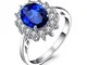 JewelryPalace Principessa Diana William Kate Middleton's 2.8ct Sintetico Blu Zaffiro Fidan...