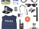 LUFEIS Costume Poliziotto Bambino, 11pcs Polizia Vestito Accessori, Kit Polizia Bambino, I...