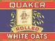 None Brand Quaker Rolled White Oats Targa in Metallo in Metallo Retro in Metallo Verniciat...