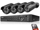 FLOUREON DVR Kit Videosorveglianza Sistemi Videocamera (8CH AHD 1080N AHD DVR + 4X 3000TVL...