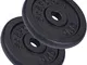 ScSPORTS® Dischi Pesi - Set di 10kg (2x5 kg), in Ghisa, Ø 30/31mm, Nero - Weight Plates, P...