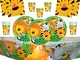 Jungle Animal Party fornisce stoviglie per 16 Bambini Birthday Party-16 Piatti 16 Tazze 16...